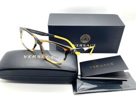 Nuovo Versace Ve 3245 5236 Giallo Avana Autentico Montatura Occhiali 53-17-140MM - £85.26 GBP