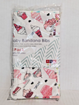 Baby Bandana Bibs 4 Pack Girl Pretty Princess Soft Cotton Adjustable Col... - £10.15 GBP