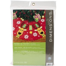 Dimensions Felt Applique Kit  REINDEER JOY TREE SKIRT  42&quot; IN Diameter - £7.21 GBP