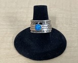 Sterling Silver Worry Ring Blue Bead Ring Size 7 Estate Jewelry Find KG - $19.80
