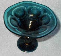 Old Vintage Aqua Art Glass Compote - £19.91 GBP