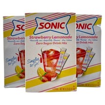 Sonic Singles To Go Strawberry Lemonade Water Flavor Drink Mix Packets, 3 Boxes - £7.12 GBP