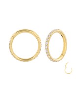 Gold Plated Stainless Steel Septum Clicker with Multi Crystals - £12.49 GBP