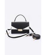 Faux Leather Two Tone Flap Bag (White) - €25,92 EUR