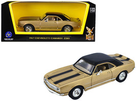 1967 Chevrolet Camaro Z-28 Gold with Black Stripes and Black Top 1/43 Di... - $27.42