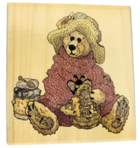 Boyds Bears &amp; Friends Rubber Stamp Bailey Honey Bear Wood Mount 3.25x3&quot; Uptown - £7.01 GBP