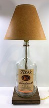 Tito&#39;s Vodka Large 1.75L Bottle TABLE LAMP Light with KRAFT Lamp Shade L... - £64.08 GBP