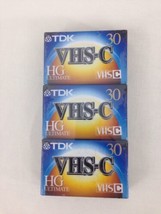 ️ Lot of 3 TDK 30 HG Ultimate VHS-C Camcorder Videotape Video Cassette T... - £7.82 GBP