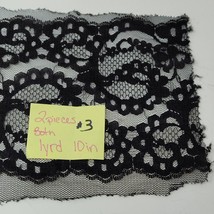 5&quot; Flat Lace Trim Black 1 yd (Polyester) Floral Vtg In 2 Pcs - $1.98