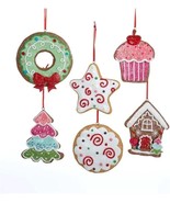 Kurt Adler Claydough Gingerbread Snap Ornaments | Set of 6 - £17.89 GBP