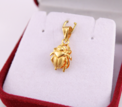 Unique Egyptian scarab 18k gold necklace Pharaonic handmade beetle pendant 0.7gr - £134.82 GBP+