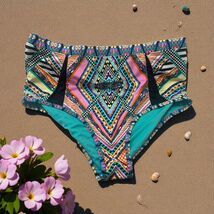 NWT Jessica Simpson Bikini Bottom Womens 1X Black Bright Multicolor High... - €21,48 EUR