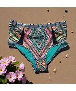 NWT Jessica Simpson Bikini Bottom Womens 1X Black Bright Multicolor High... - €21,21 EUR