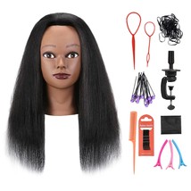 Mannequin Head with 100 Real Hair, 16&quot; Cosmetology Mannequin Manikin Tra... - $48.95