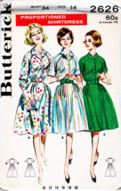 Misses' DRESS Vintage 1960's Butterick Pattern 2626 Size 14 - $12.00