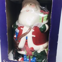 Christmas Santa Claus Ceramic Painted Cookie Jar 11&quot; Rite Aid New In Box - £22.11 GBP