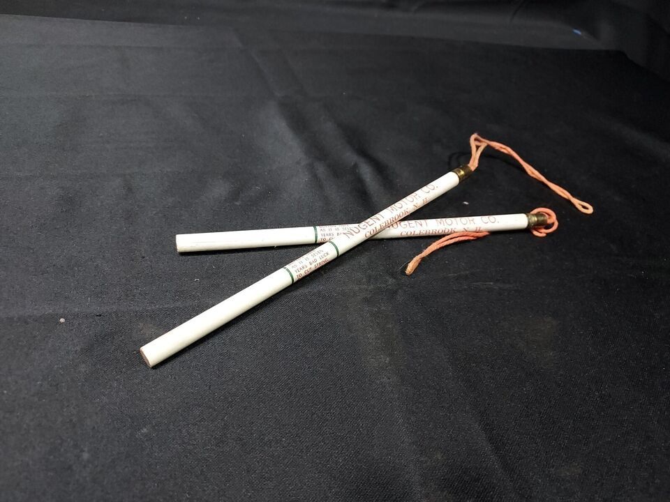 2 OLD 1950s DODGE PLYMOUTH SHELL OIL Adv. PENCIL Nugent Motors COLEBROOK... - $9.49