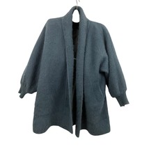 Blue Oversized Open Coat Angora Rabbit Fur Coat Chang Won L/XL - £39.63 GBP
