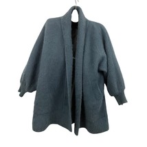 Blue Oversized Open Coat Angora Rabbit Fur Coat Chang Won L/XL - £38.63 GBP