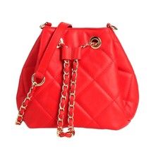 Asia Bellucci Italian Made Red Quilted Leather Purse with Chain Strap - £235.76 GBP