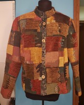 Bets By Canvasbacks Vintage Fall Aztec Southwestern Woven Jacket Womens Sz XL - £23.73 GBP