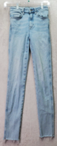 We The Free Jeans Womens 24 Blue Denim Pockets Acid Wash Skinny Leg Flat Front - £20.69 GBP