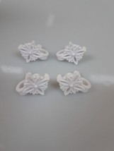 4 2015 BARBIE DREAM HOUSE WHITE CURTAIN CANOPY TIE BACKS REPLACEMENT PARTS - $5.90