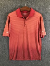 Nike Golf Polo Shirt Men&#39;s Size L Red Dri-Fit Short Sleeve Collared - £8.22 GBP