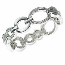 Gloria Vanderbilt Ladies Stretch Bracelet Link Silver Tone 7.5 Inch New - $17.79