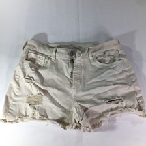 So High Rise Curvy Midi Stretch Denim Distressed Shorts Women&#39;s Size 13/31W - $14.80