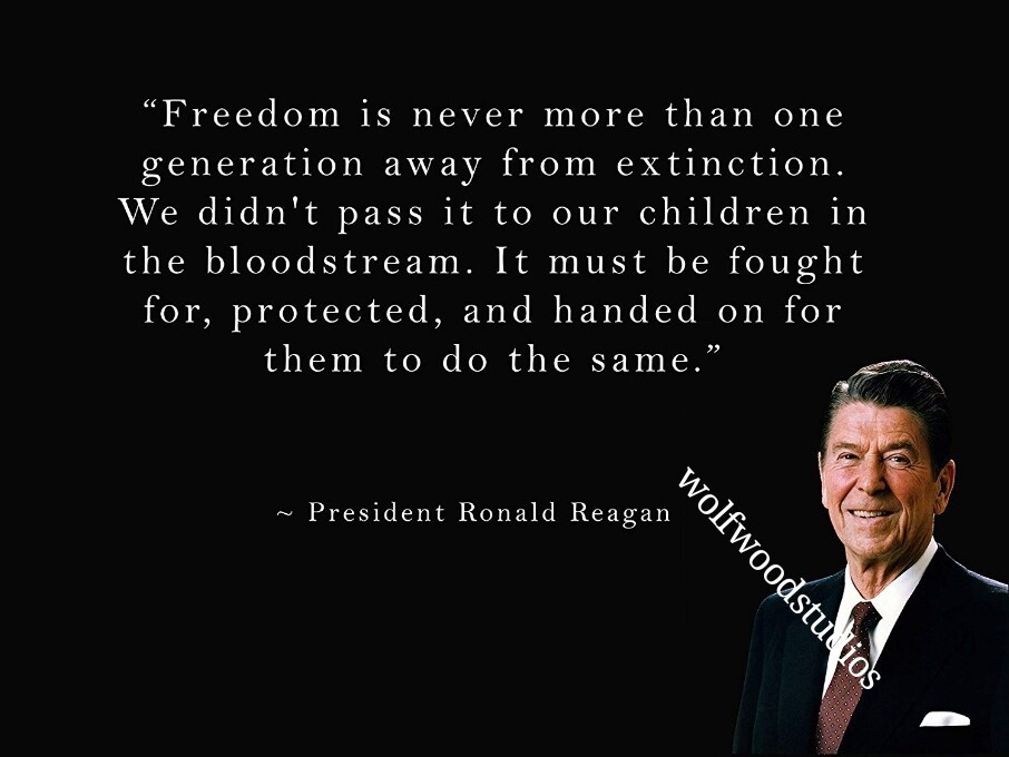 FAMOUS PRESIDENT QUOTE REAGAN &quot;FREEDOM IS ALWAYS CLOSE TO FAIL&quot; PUBLICIT... - $8.90