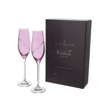 Dartington Personalised Celebration Ruby Glitz Pair of Champagne Flutes Glasses  - £54.10 GBP