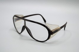 Plastic Safety Goggles Art Deco Aviator Style Brown FS France Side Guards Vtg - £15.53 GBP