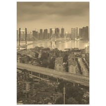 Vintage Wuhan China Travel Poster Print Wall Art | Retro Wuhan Skyscrapers Home  - $19.99