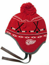 Detroit Red Wings NHL CCM Vintage Pom Ball Knit Hat Cap Trooper Winter B... - $14.99