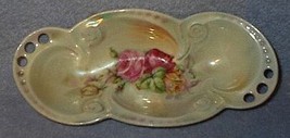 Antique Vintage German Porcelain Floral Transfer Luster Relish Dish Bowl - £23.99 GBP