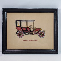 Vintage Automotive Handcrafted Cross Stitch Pierce Arrow 1906 Framed ART... - $28.79 CAD