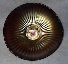 Antique Vintage Amethyst Smooth Ray Pattern Carnival Bowl - £19.73 GBP