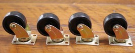 Set of 4 NEW Soft Touch Twin Plate Steel Rubber Roller Casters 1 5/8”  - $19.99