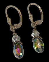 aurora borealis sterling silver vintage earrings  - £22.37 GBP
