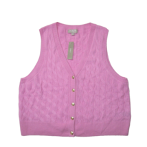 NWT J.Crew Cashmere Cropped Cable-Knit Sweater-Vest in Lotus Bloom Pink XXL 2XL - £72.59 GBP