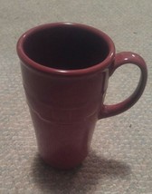 Longaberger Pottery Vitrified Maroon Dark Plum Coffee Mug Tea Ceramic Tr... - £15.73 GBP