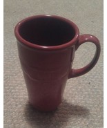 Longaberger Pottery Vitrified Maroon Dark Plum Coffee Mug Tea Ceramic Tr... - £15.73 GBP