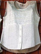 White sleevelessTop, ecological pima cotton  - $43.80 CAD