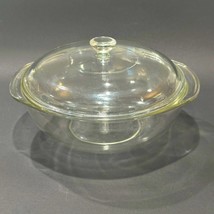Pyrex Clear Glass Covered 2 Quart Casserole 024 with Lid Oven Microwave ... - $13.44