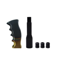 JDM Slotted Pistol Grip Handle Metal Gold Black Manual Gear Extension Sh... - £17.67 GBP