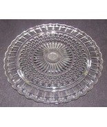 Vintage Federal Glass Footed Cake Plate Pattern Sunflower/Bubbles/Scallop - £11.73 GBP