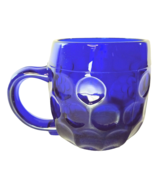 New Martinsville Glass Cobalt Blue Mug Beer Coffee Tea Thumbprint c.1930... - $18.00
