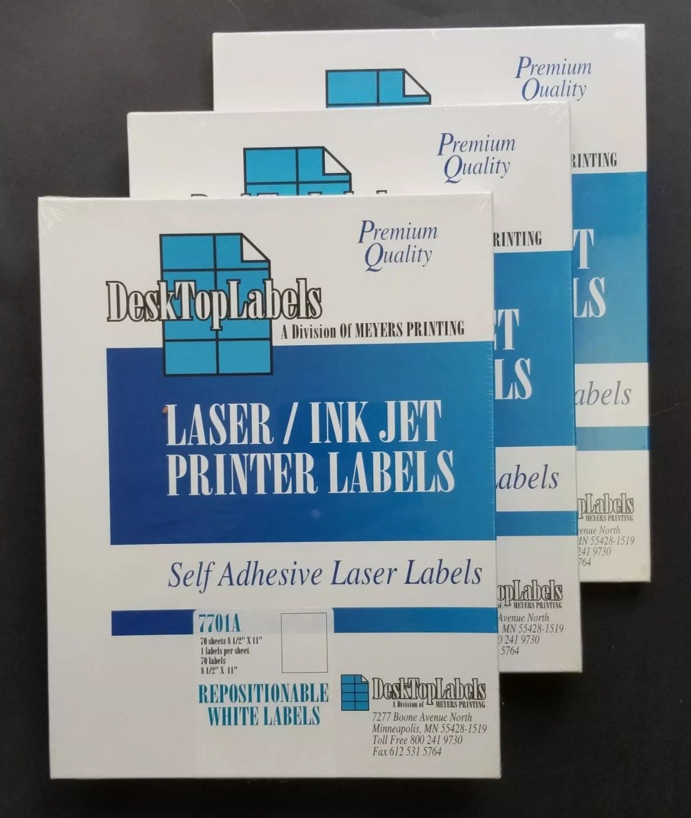 3 Packs Of Full Sheet 8 1/2 X 11 Repositionable Labels. - $39.54 CAD