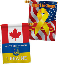 Canada Stand With Ukraine House Flags Pack Cause 28 X40 Double-Sided Banner - £42.19 GBP